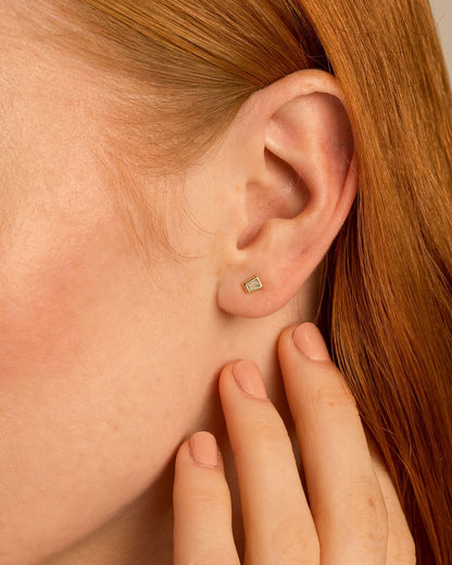 Mom Baguette Stud Earrings