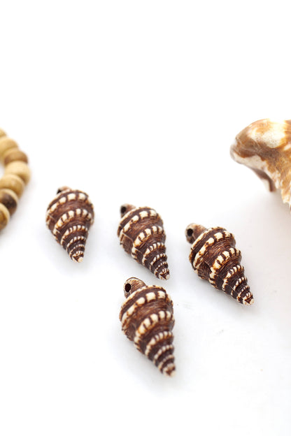 Brown Cerith Seashell: German Resin Charm, 32mm, Focal Bead, 1 Pendant