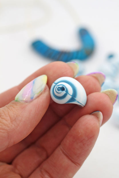 Cerulean Seashells German Resin Beads, 18mm, 6 Charms