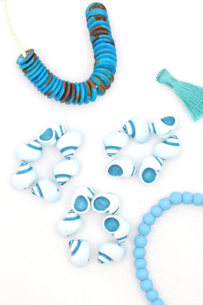 Cerulean Seashells German Resin Beads, 18mm, 6 Charms