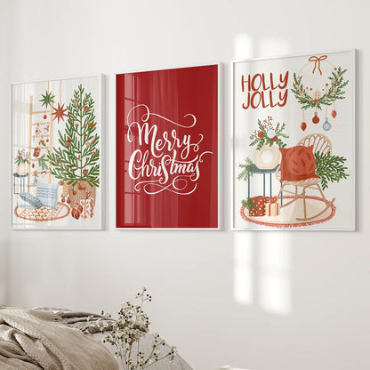 Winter Scene Print Xmas Wall Decor Poster Art