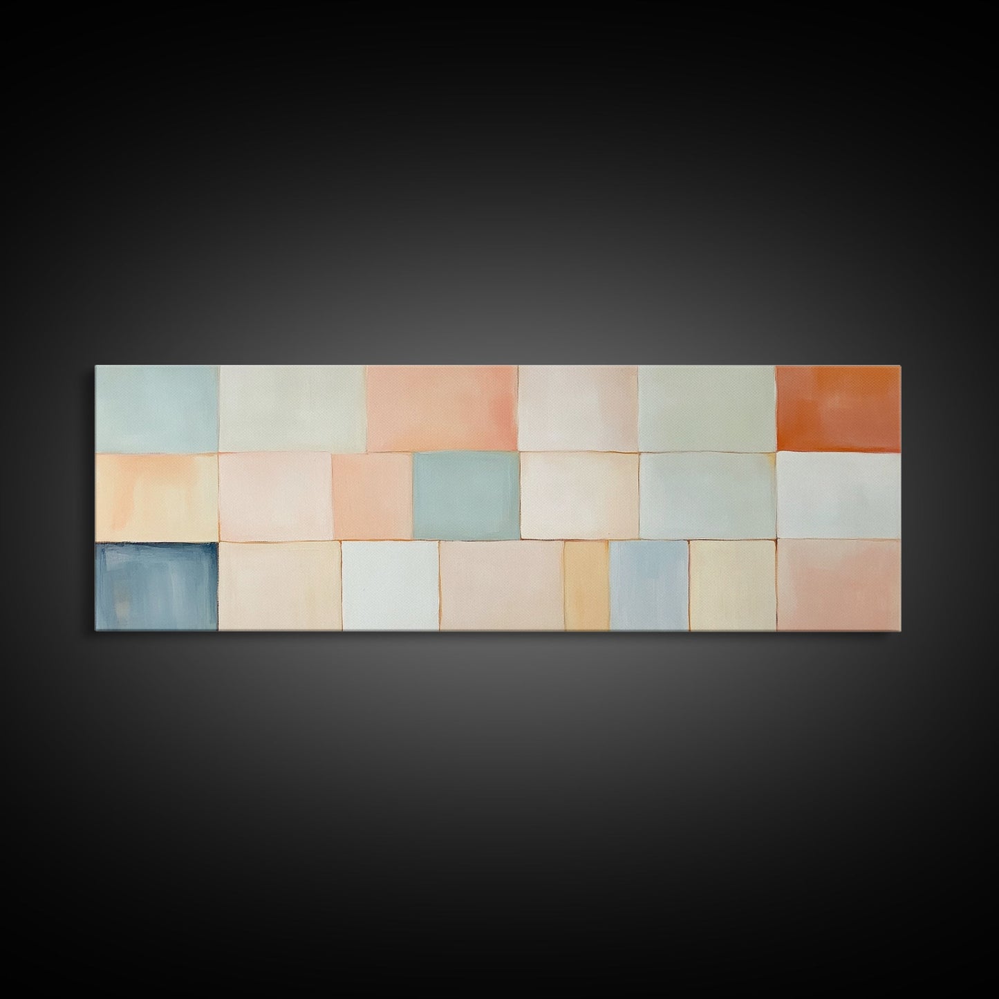 Modern Abstract Framed Canvas | Minimalist Mid Century Modern Wall Art | Large Horizontal Ultra Wide Framed Canvas | MCM Decor
