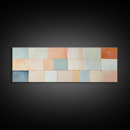 Modern Abstract Framed Canvas | Minimalist Mid Century Modern Wall Art | Large Horizontal Ultra Wide Framed Canvas | MCM Decor