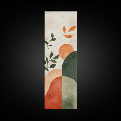 Canvas Print of Abstract Minimalist Art with Sage Green Wall Art, Orange Accents, Boho Decor, Southwest Wall Art, Above Couch Art, Living Room Art