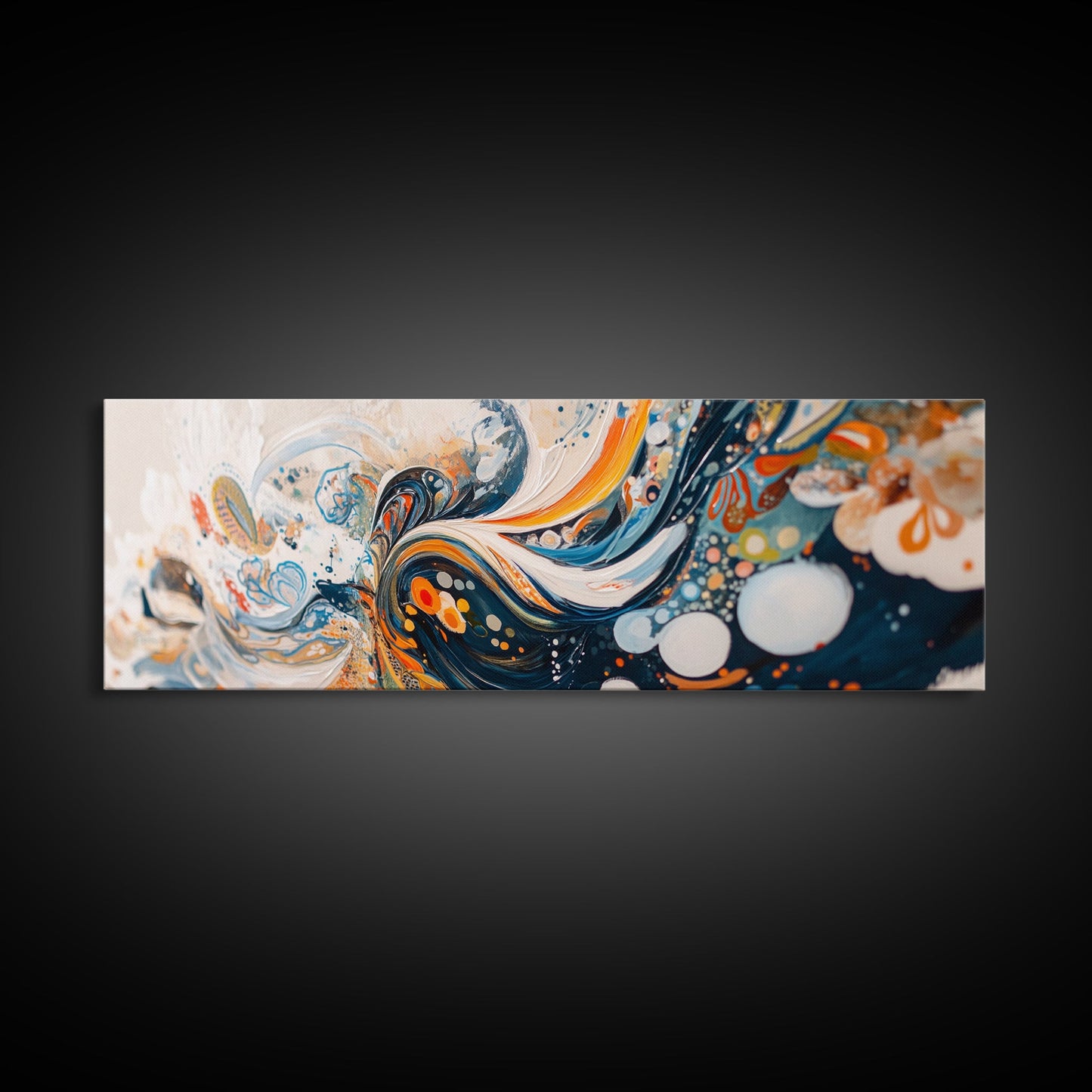 Abstract Swirl Painting, Colorful Modern Art, Bohemian Home Aesthetic, Creative Office, Studio Wall Decor, Canvas Print