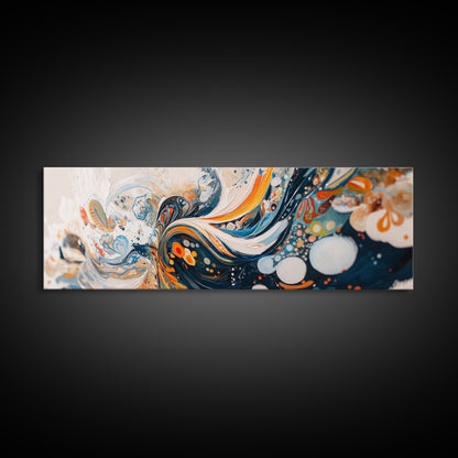 Abstract Swirl Painting, Colorful Modern Art, Bohemian Home Aesthetic, Creative Office, Studio Wall Decor, Canvas Print