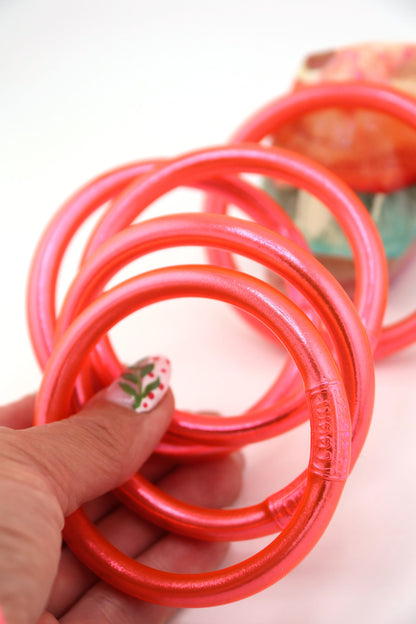 Coral Luxe Thai Buddhist Temple Bracelets, Mantra Bangle, Kumlai