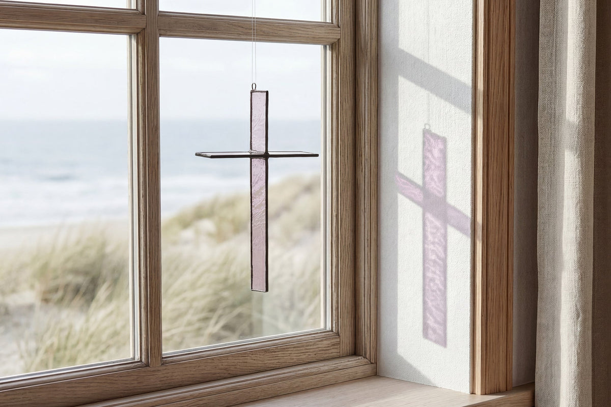 Ink Black Cross Suncatcher