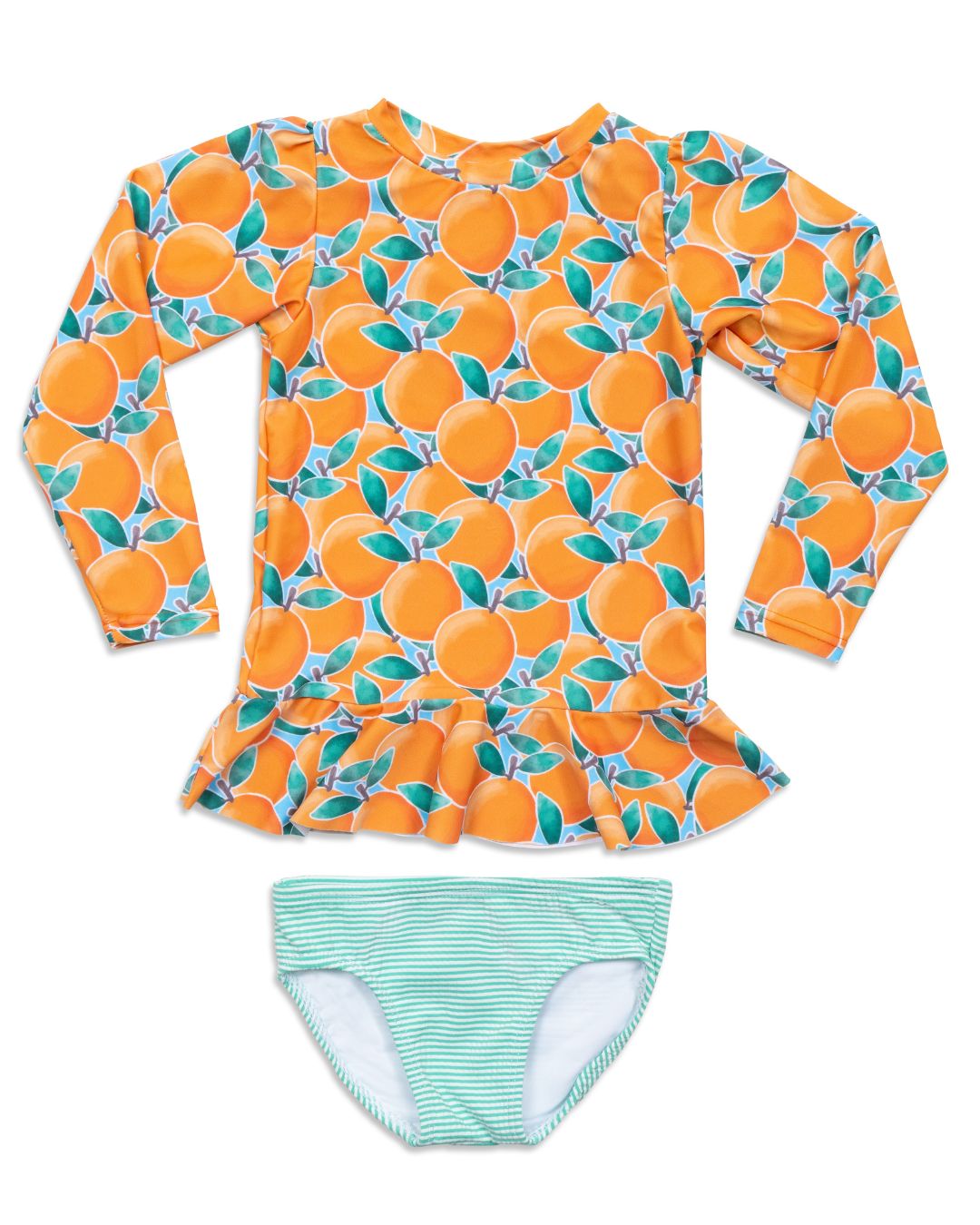 Cuties Girls Long Sleeve Sun Shirt and Bottom Set