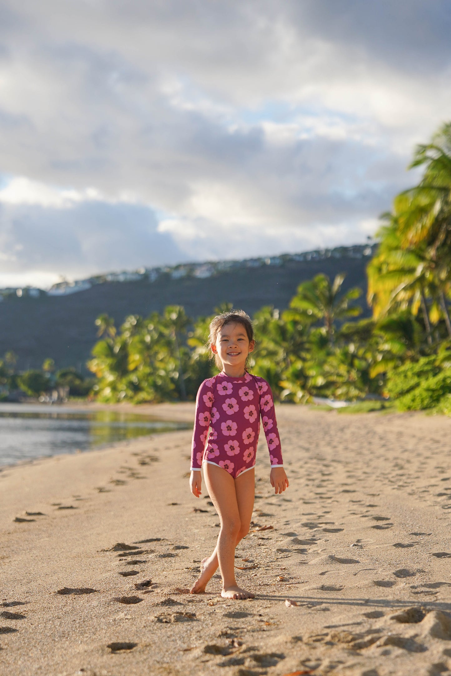 Girls Rashguard One Piece Swimsuit