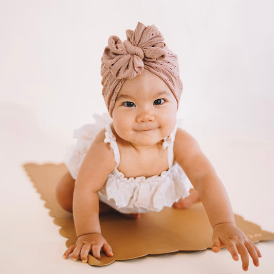 Vegan Leather Changing Mat | Pink Sand Scallop
