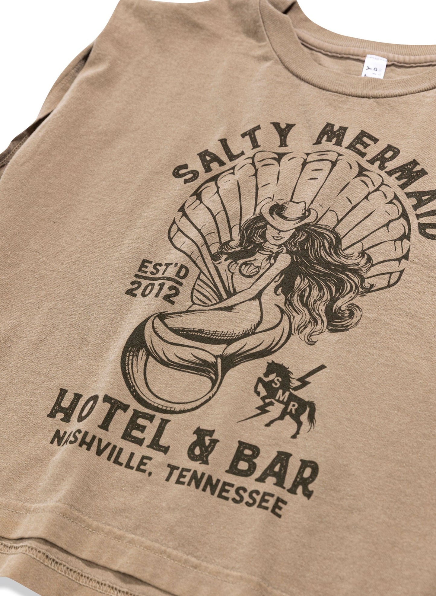Nashville 'Salty Mermaid Hotel & Bar' Cropped Muscle Tank