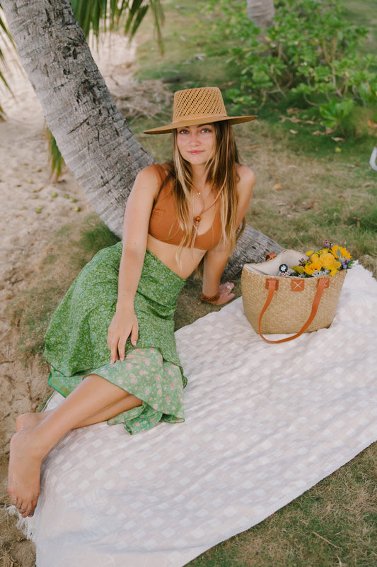 Magnolia & Gingham Luxe Hawaiian Beach Towel