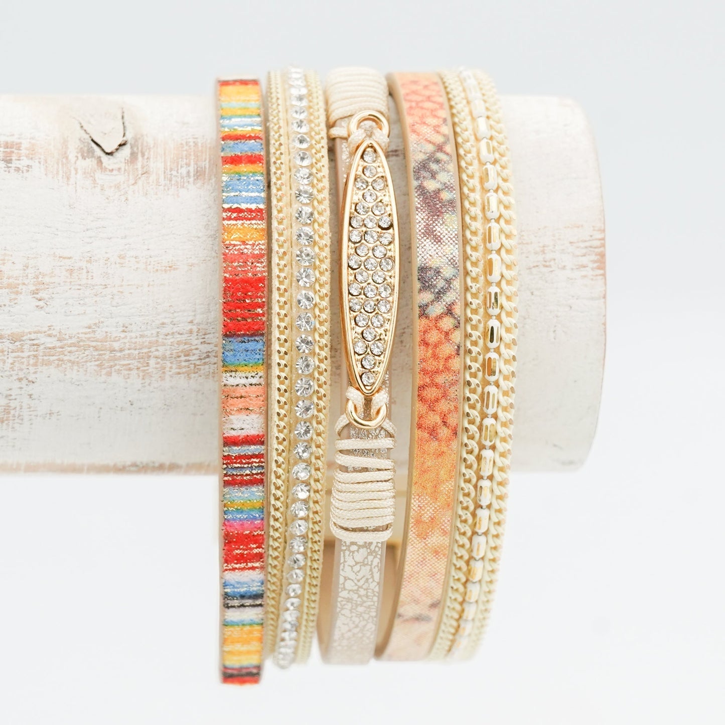 ELLE DORADO - Leather Accent Bracelet