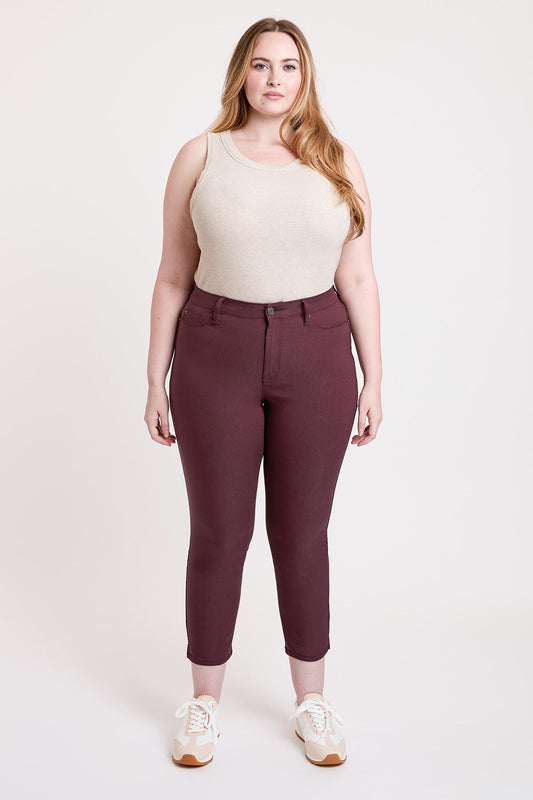 Women's Plus High Rise Hyperstretch Cropped Straight Pants