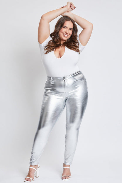Women's Plus Hyperstretch Metallic Skinny Pants