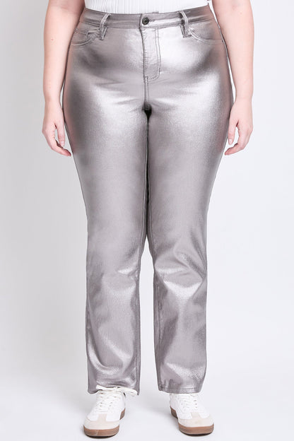 Women's Plus Hyperstretch Straight Leg Metallic Pant
