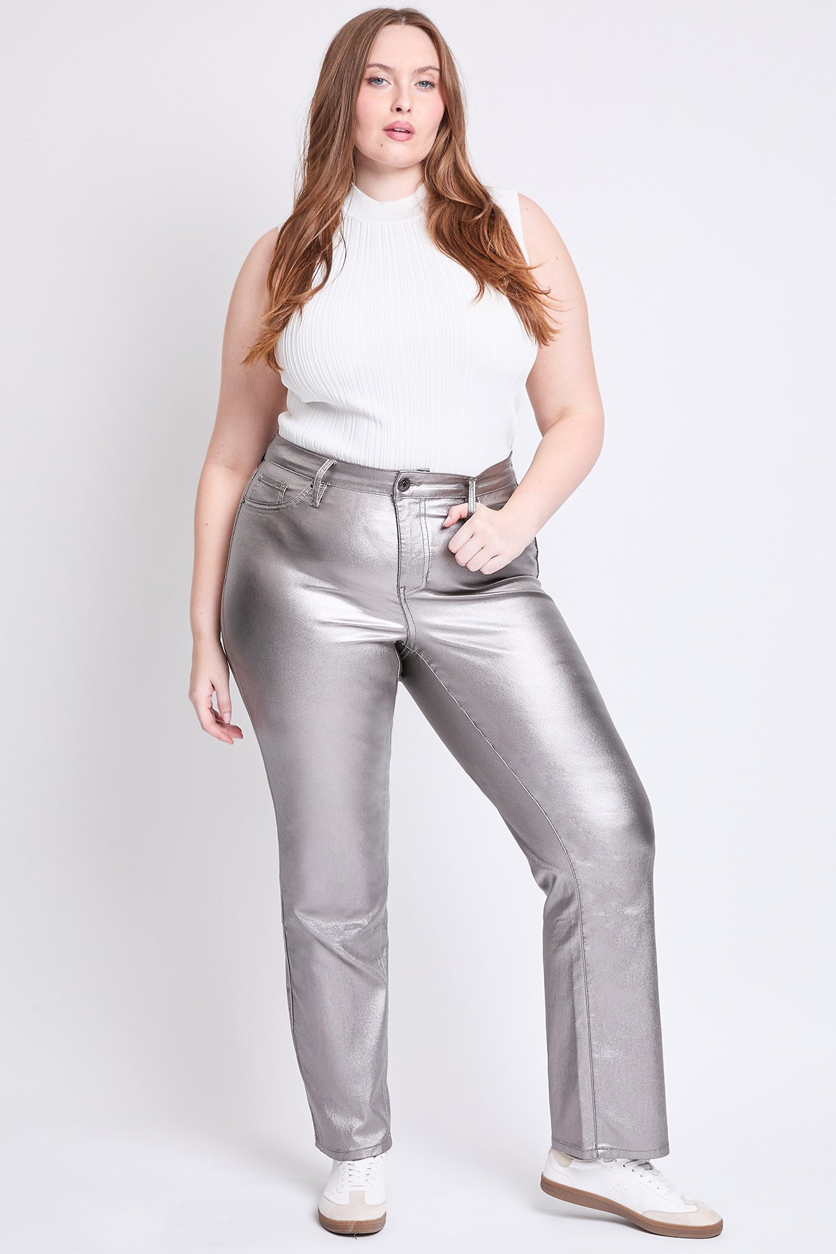 Women's Plus Straight Metallic Pant