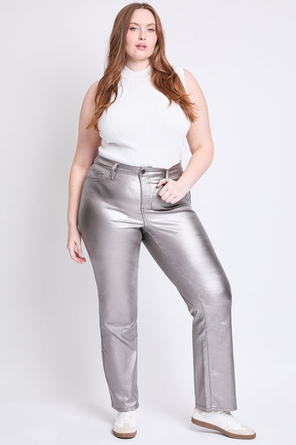 Women's Plus Hyperstretch Straight Leg Metallic Pant