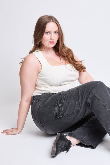 Women's Plus High Rise Wide Leg Skater Cargo Jeans