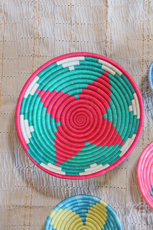 Ellis African Basket Collection, Multi-Colored, from Rwanda, Set of 4