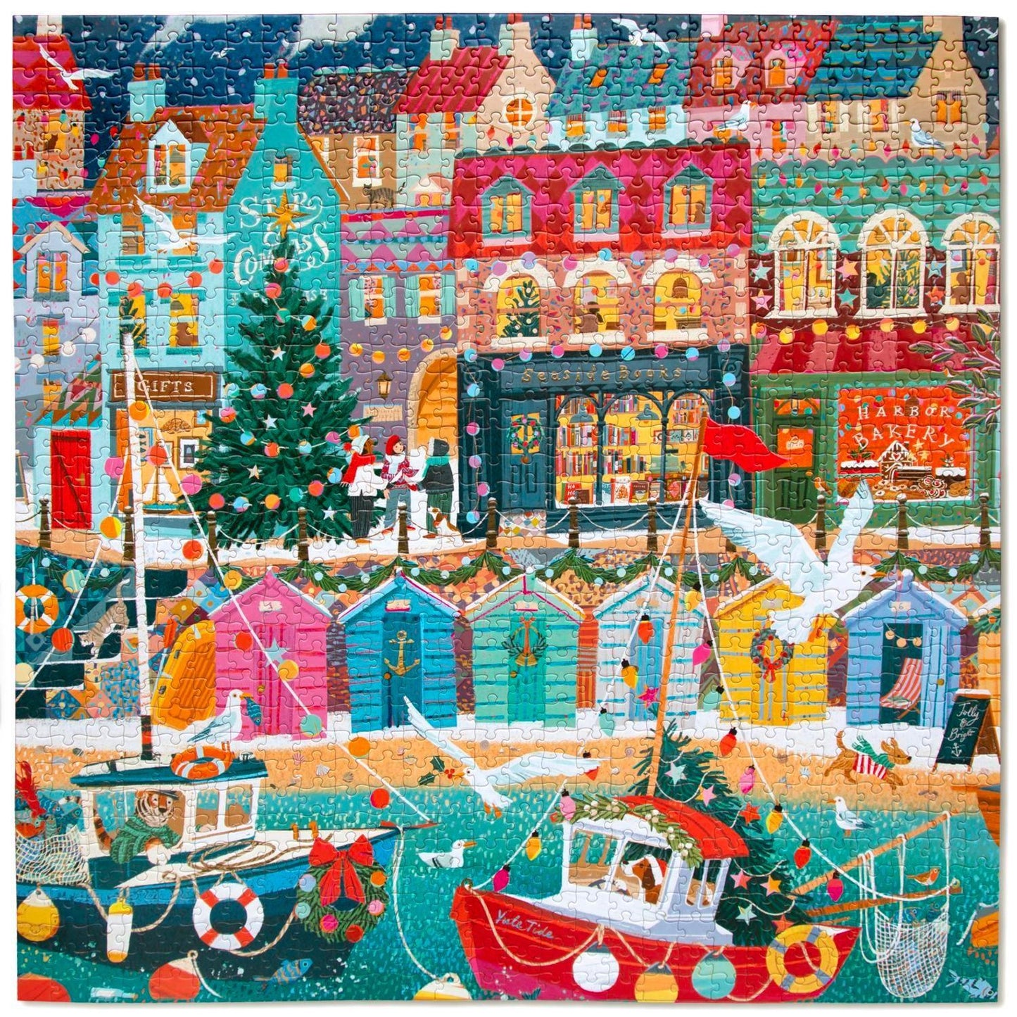 English Seaside Christmas 1000 Piece Jigsaw Puzzle eeBoo