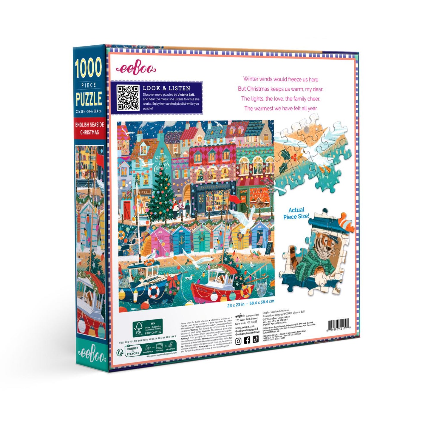 English Seaside Christmas 1000 Piece Jigsaw Puzzle eeBoo