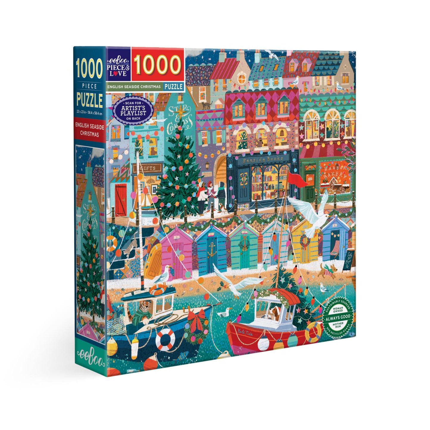 English Seaside Christmas 1000 Piece Jigsaw Puzzle eeBoo