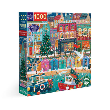 English Seaside Christmas 1000 Piece Jigsaw Puzzle eeBoo