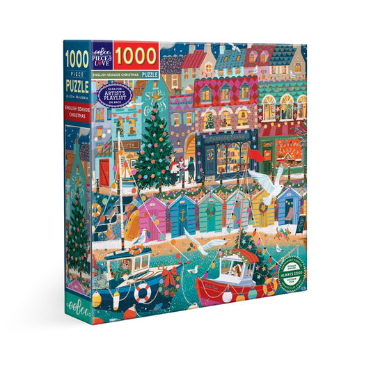 English Seaside Christmas 1000 Piece Jigsaw Puzzle eeBoo