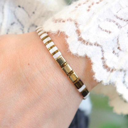 HOT COCOA - Tila Bead Bracelet - Size X-Large