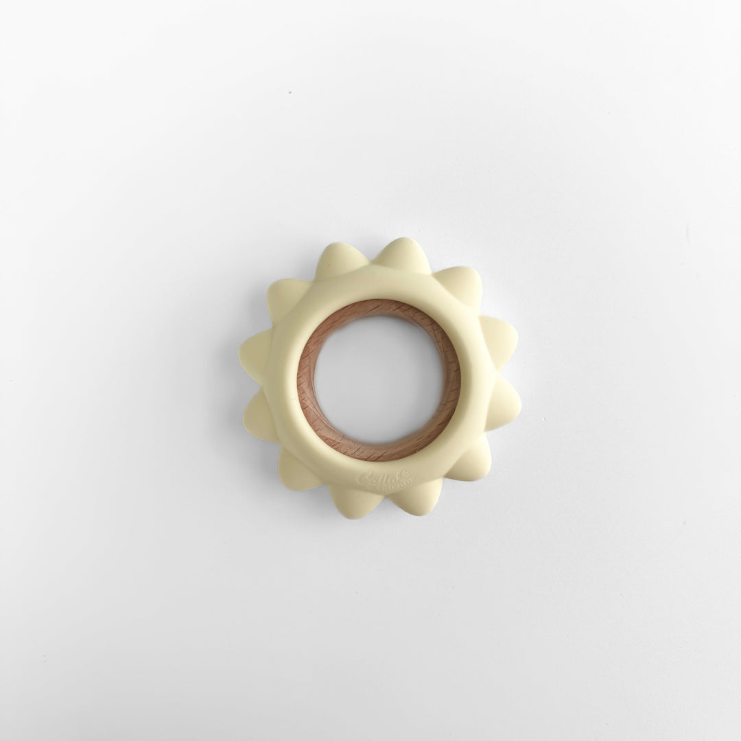 Garden Party Teether Collection - Silicone & Beechwood Sunshine