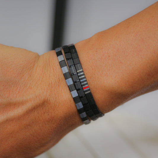 FIREFIGHTER BLACK - Tila Bead Bracelet | Single