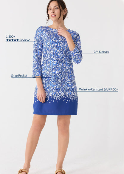 Seaside Floral Cabana Shift Dress