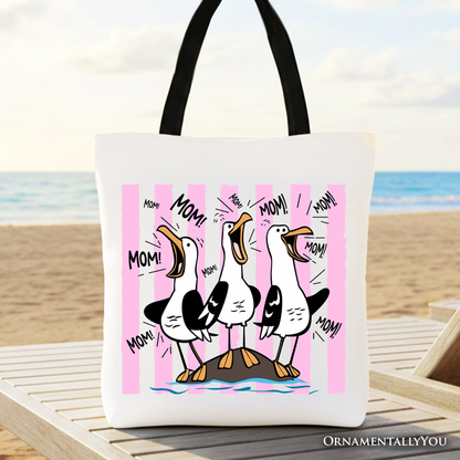 Seagull Mom Coquette Tote Bag, Funny Beach Gift Shopper for Mothers