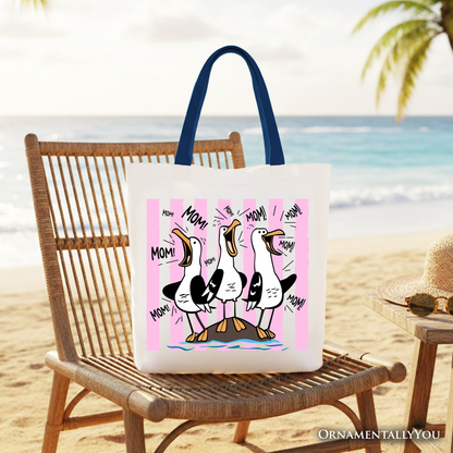 Seagull Mom Coquette Tote Bag, Funny Beach Gift Shopper for Mothers