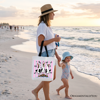 Seagull Mom Coquette Tote Bag, Funny Beach Gift Shopper for Mothers