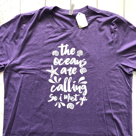 "Oceans Are Calling" Purple Tee