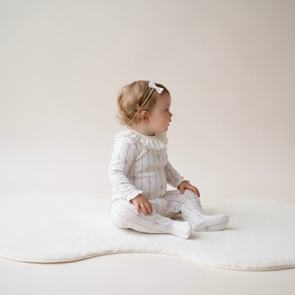 Lilac Bow Romper Set