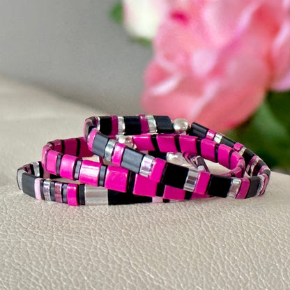 HEART BREAKER - 3 Tila Bead Bracelet Stack