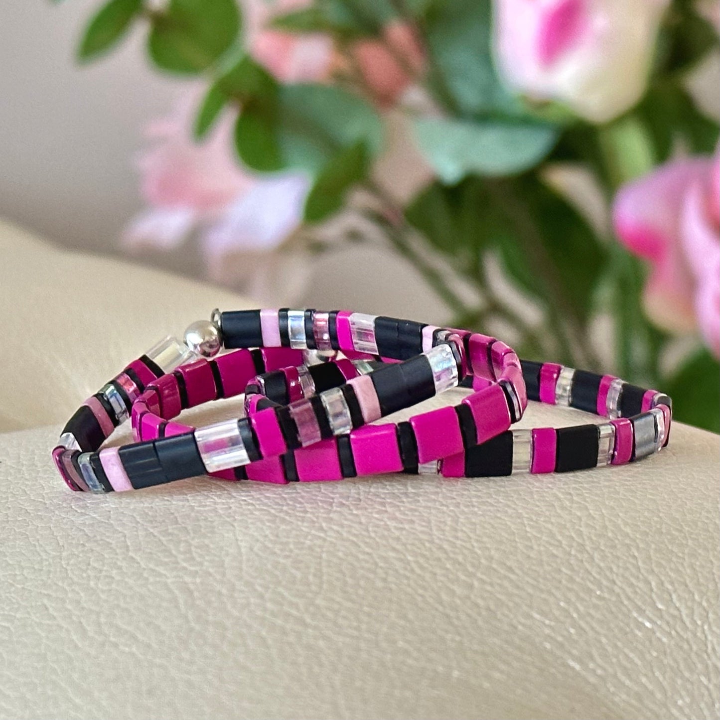 HEART BREAKER - 3 Tila Bead Bracelet Stack