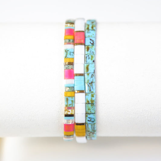 GETAWAY - 3 Tila Bead Bracelet Stack