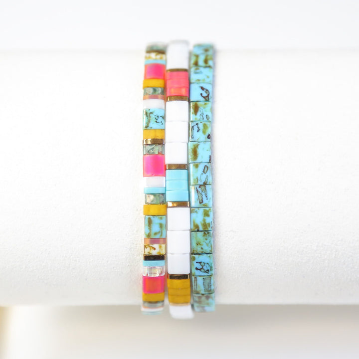 GETAWAY - 3 Tila Bead Bracelet Stack