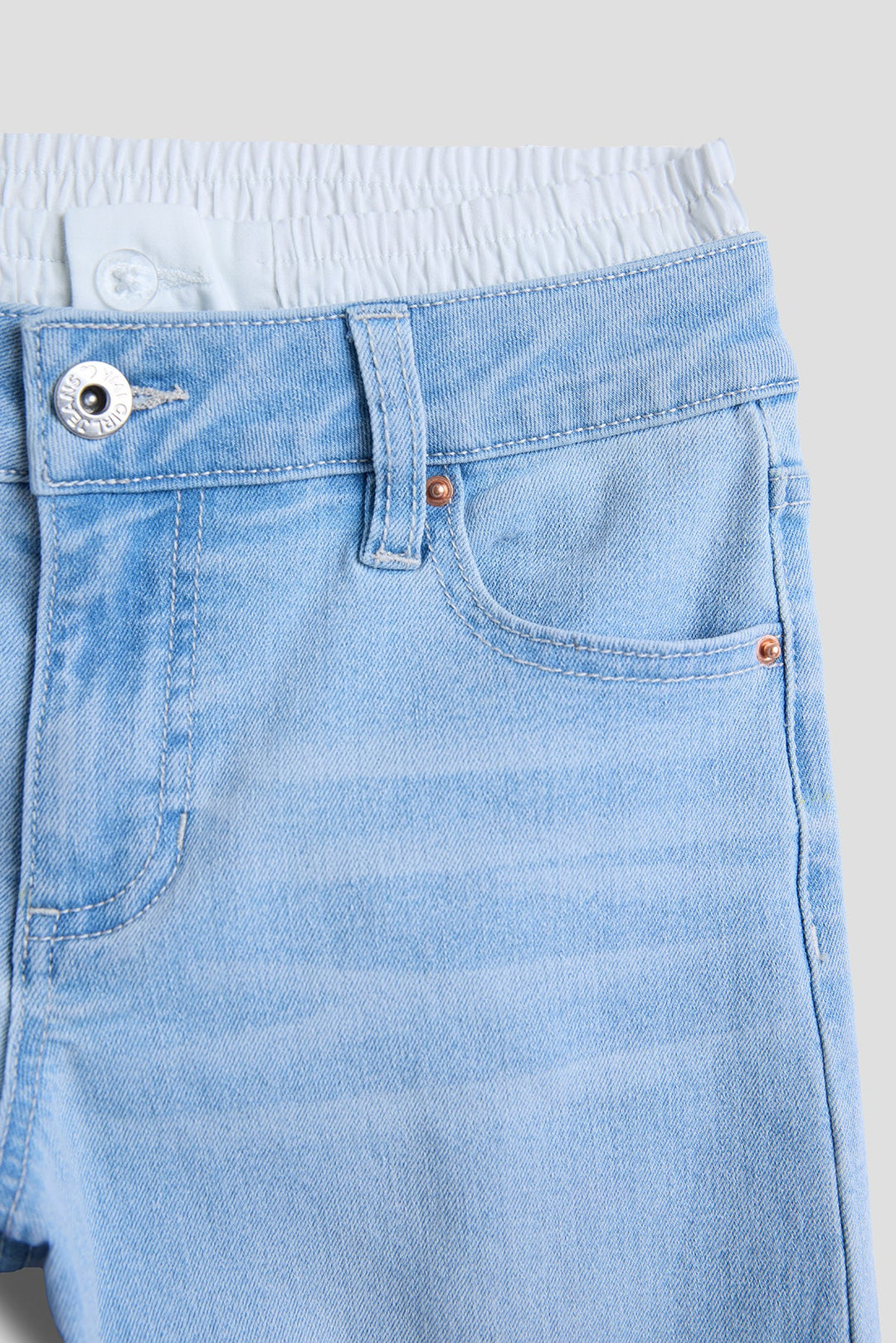 Girls Boxer Waist Wide Leg Jeans