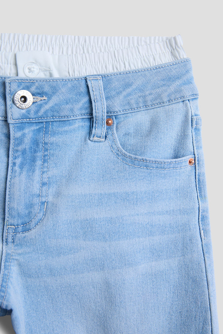 Girls Boxer Waist Wide Leg Jeans