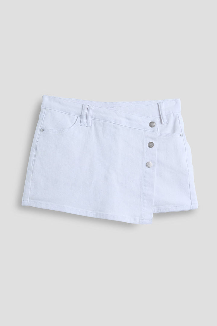 Girls Assymetrical Denim Skort