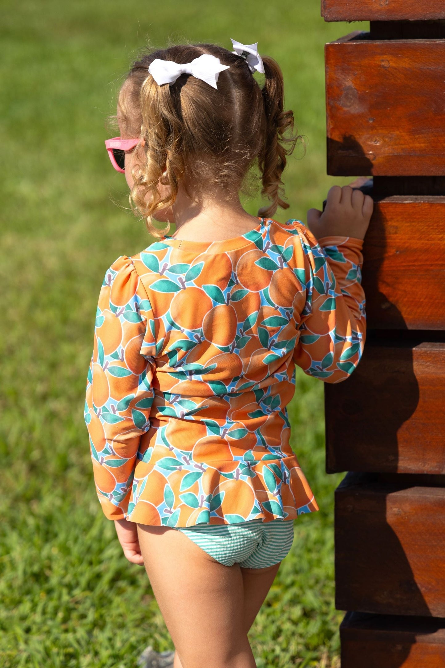 Cuties Girls Long Sleeve Sun Shirt and Bottom Set