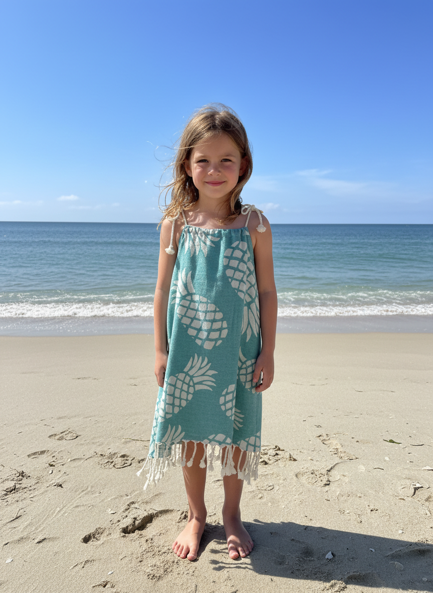 Girls Skipper Cover Up Dress - 100% Turkish Cotton