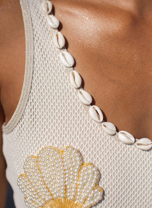 Limited Edition One-Piece - 'Goddess of The Shells' | Sun Forged Gold