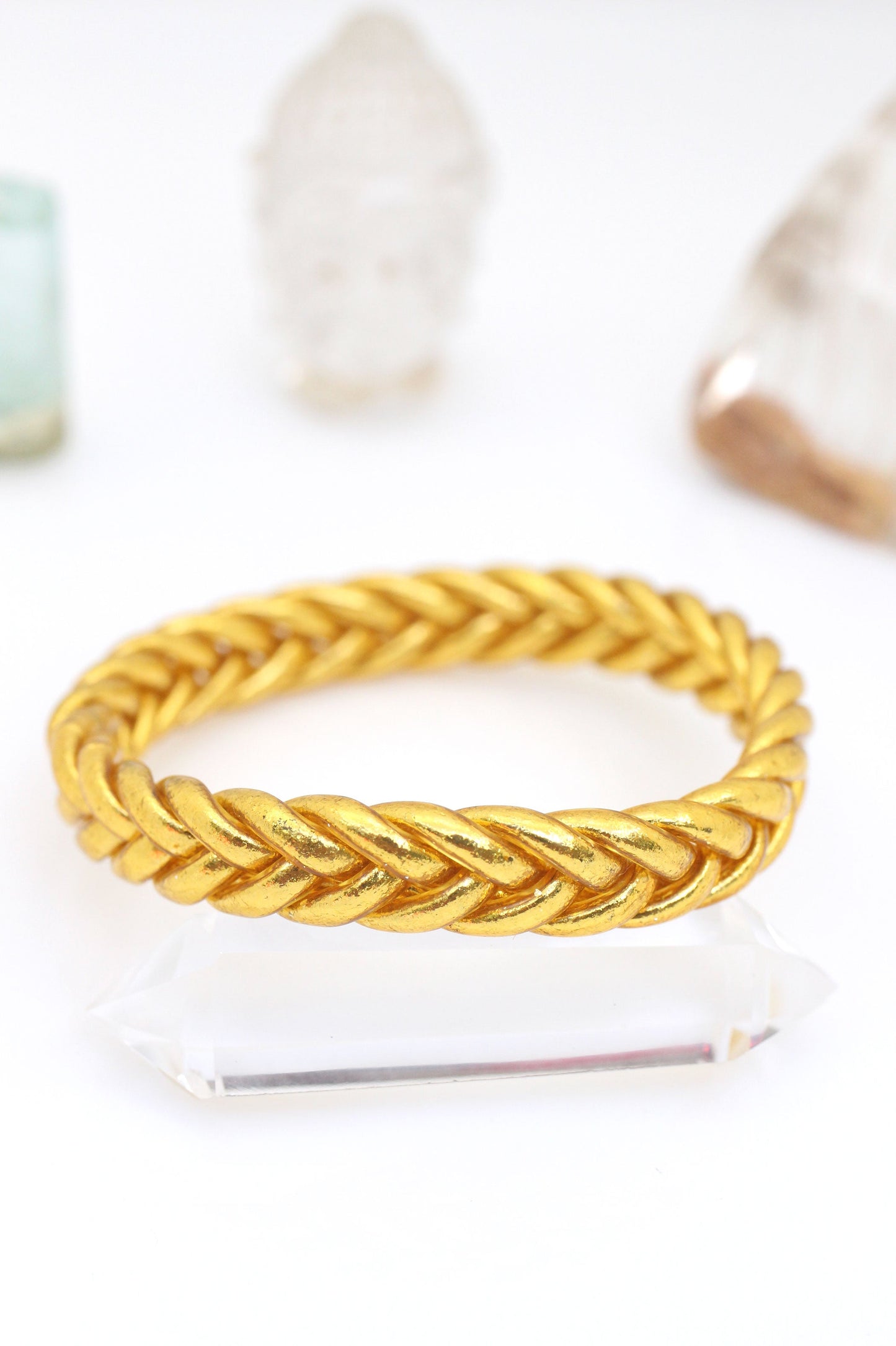 Braided Thai Buddhist Temple Bracelets, Rainbow or Gold, Mantra Bangle, Sizes Available